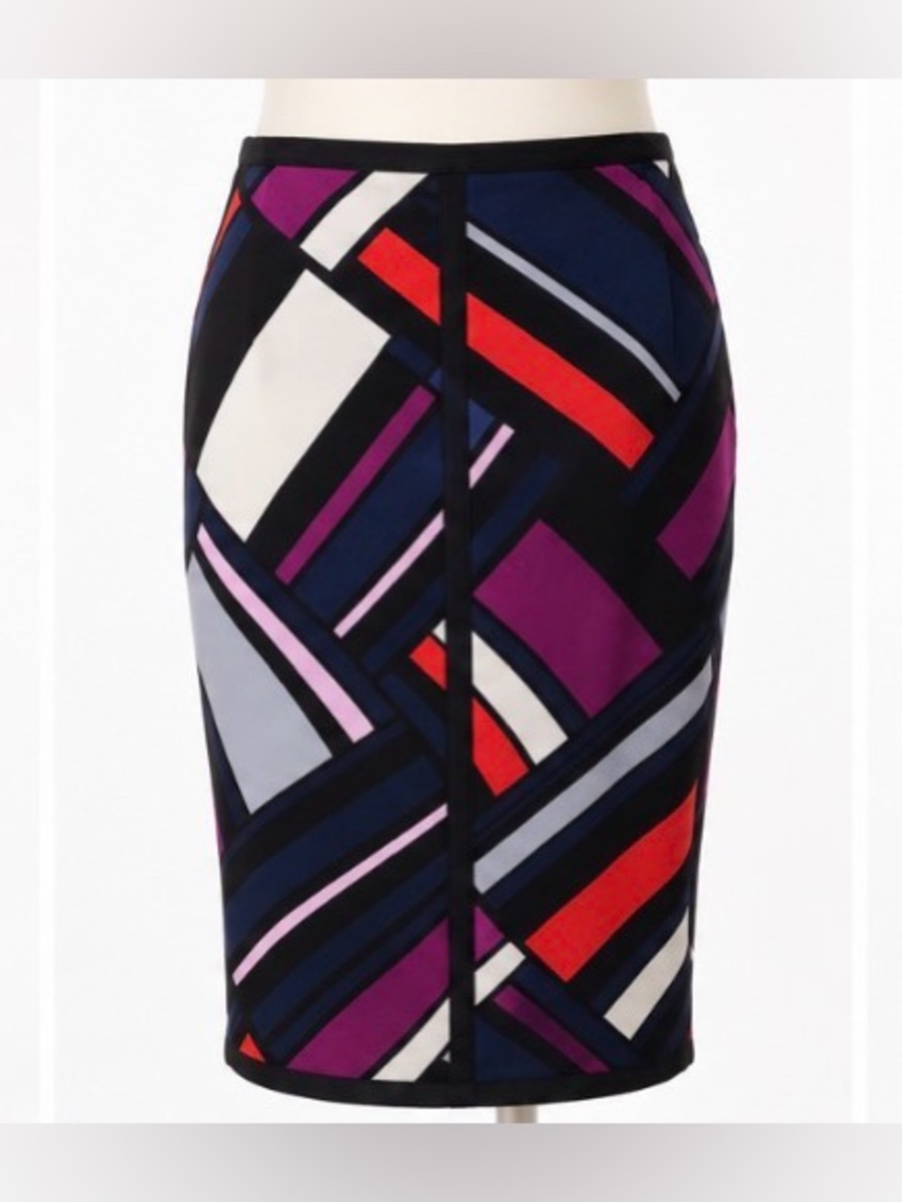 Worthington Size 8 Geometric Colorblock Pencil Skirt Midi Career Workwear